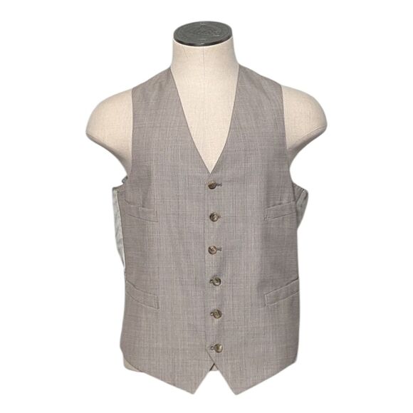 Vintage Chaps By Ralph Lauren 3-Piece Suit Tan Crosshatch Preppy Old Money Rich - Picture 10 of 16